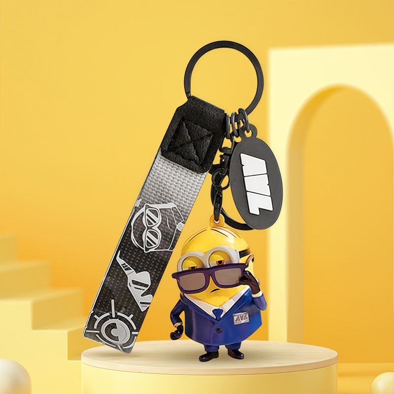 Car Accessories Girly - Cartoon Minion keychain pendant creative couple