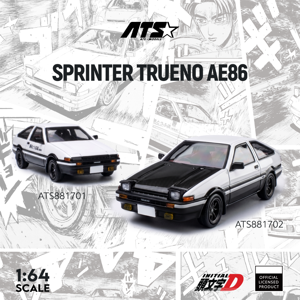 Car Accessories Toy - ATS 1:64 Sprinter Trueno AE86 Black