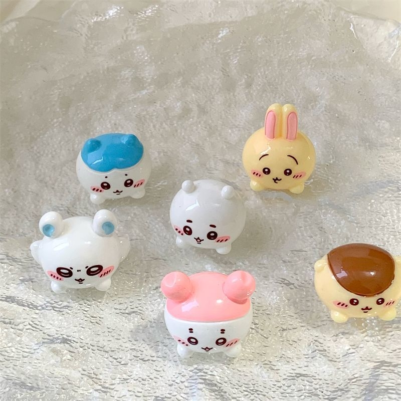 Car Accessories Girly - Chiikawa Resin Figures Set Cute Cartoon