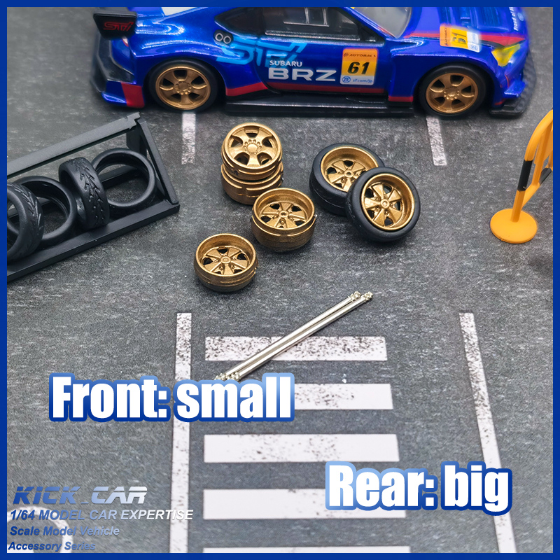 Car Accessories Toy - 1/64 Model Car Wheels D: 11mm+11.5mm