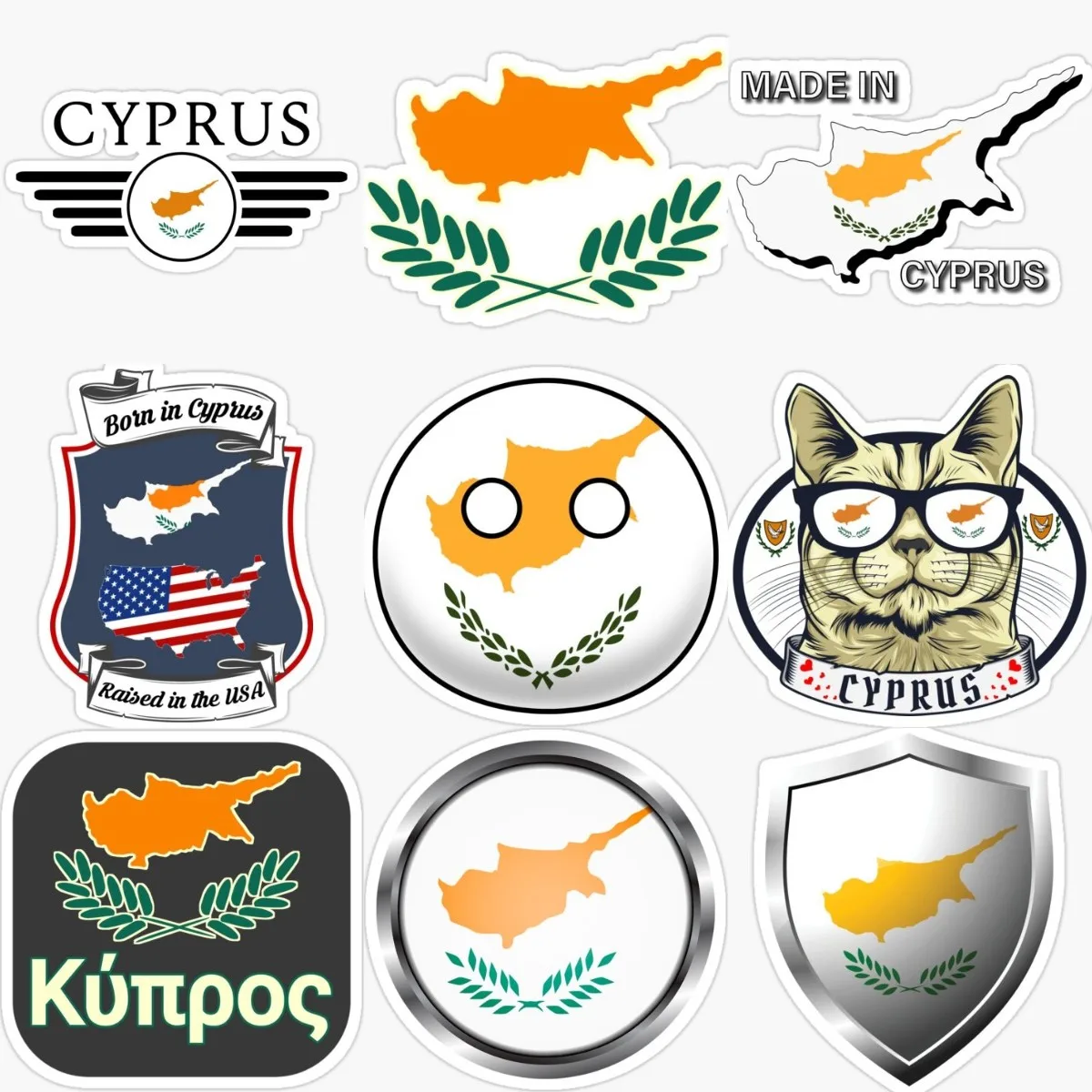 Creative Cyprus Flag Map Water - Car Accessories Cyprus บทวิจารณ์และราคา