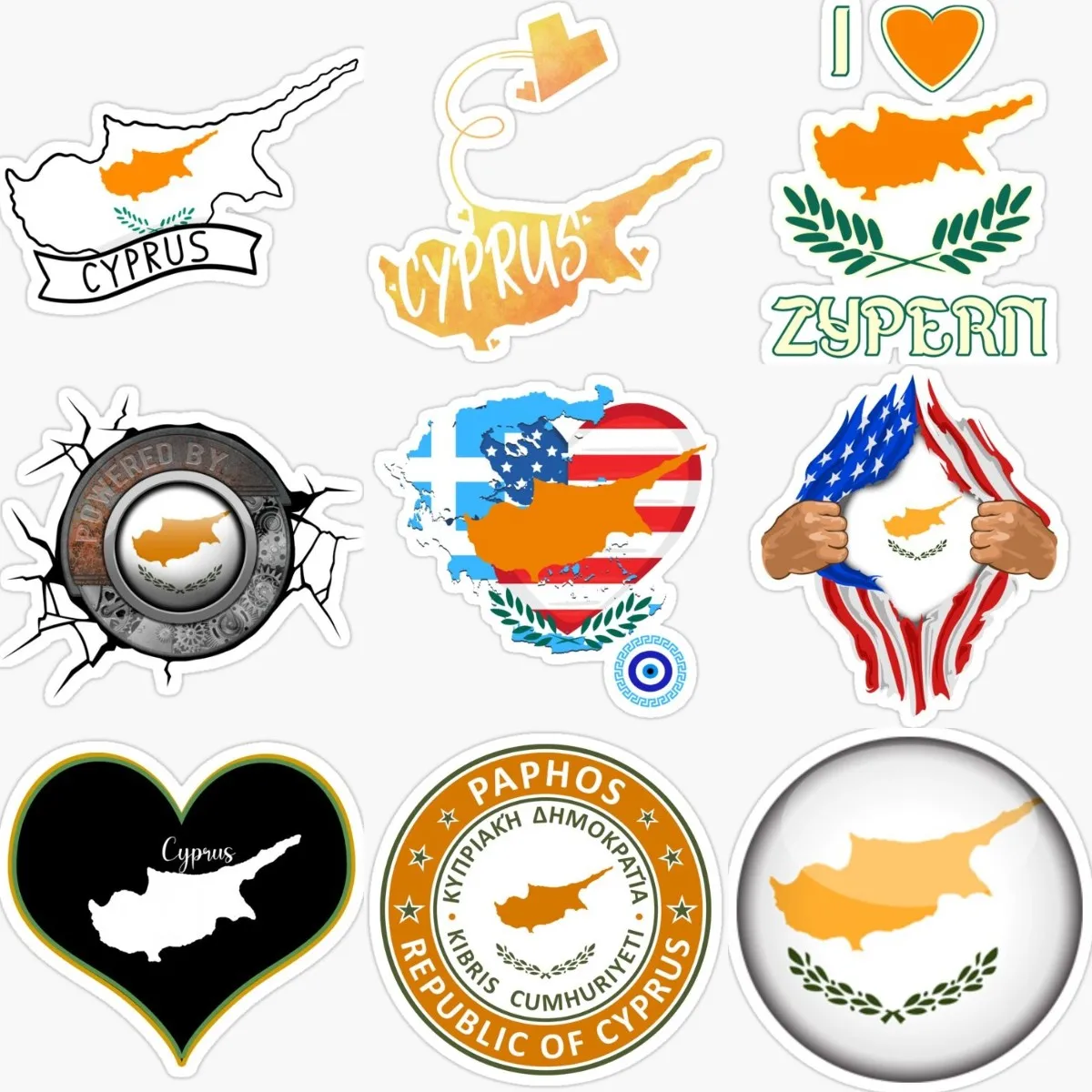 Creative Cyprus Flag Map PVC W - Car Accessories Cyprus บทวิจารณ์และราคา