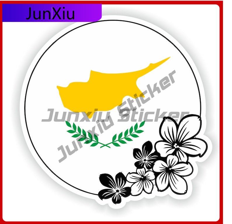 Cyprus Round Flag Flower Stick - Car Accessories Cyprus บทวิจารณ์และราคา