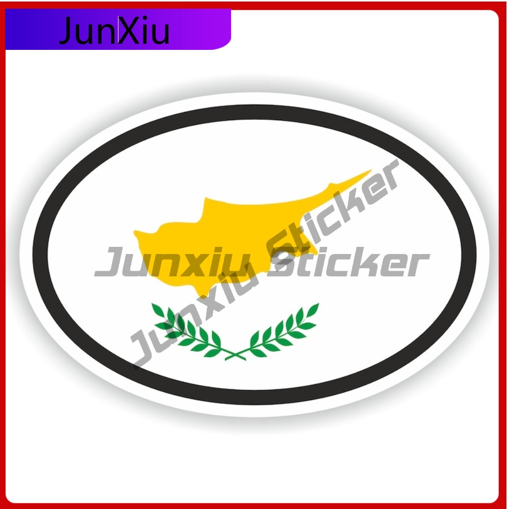 Cyprus Flag Oval Sticker Water - Car Accessories Cyprus บทวิจารณ์และราคา