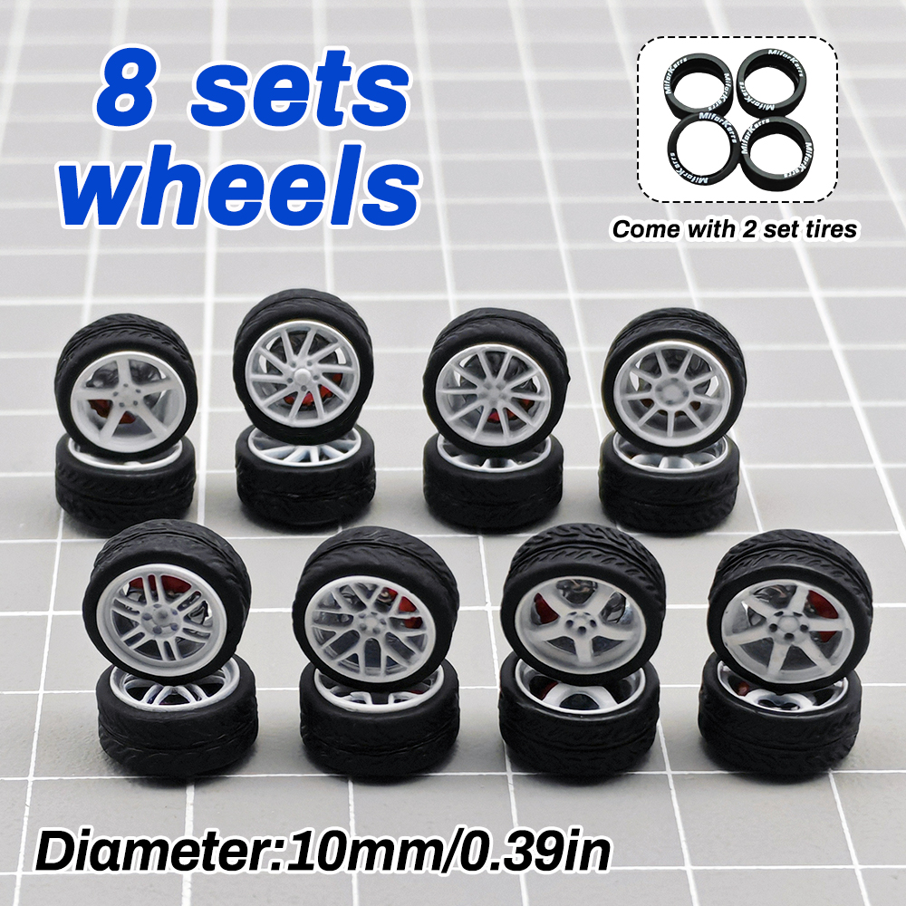 1/64 Model Car Wheels Tires 8  - Car Accessories Toy บทวิจารณ์และราคา