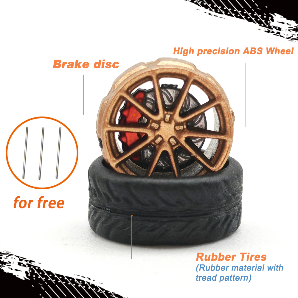 1/64 Model Car Wheels Tires 8  - Car Accessories Toy บทวิจารณ์และราคา