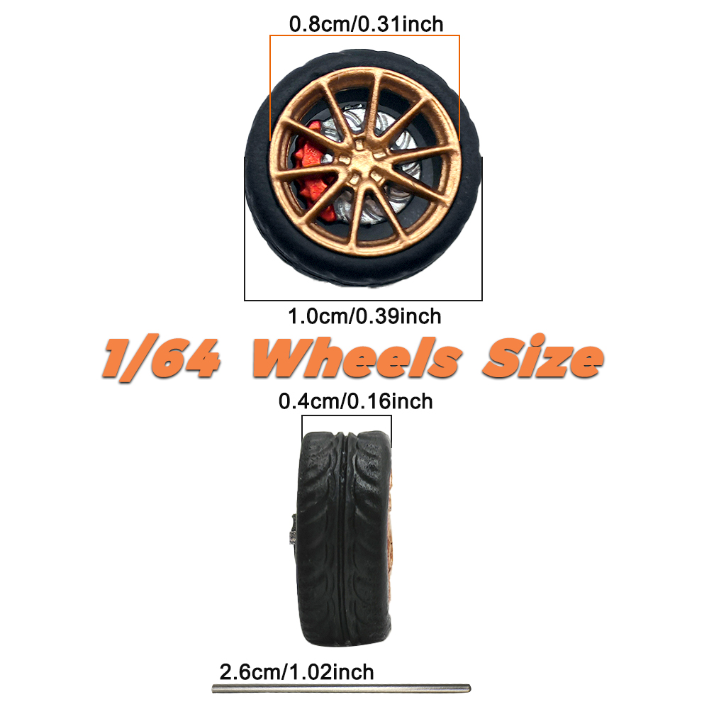 1/64 Model Car Wheels Tires 8  - Car Accessories Toy บทวิจารณ์และราคา