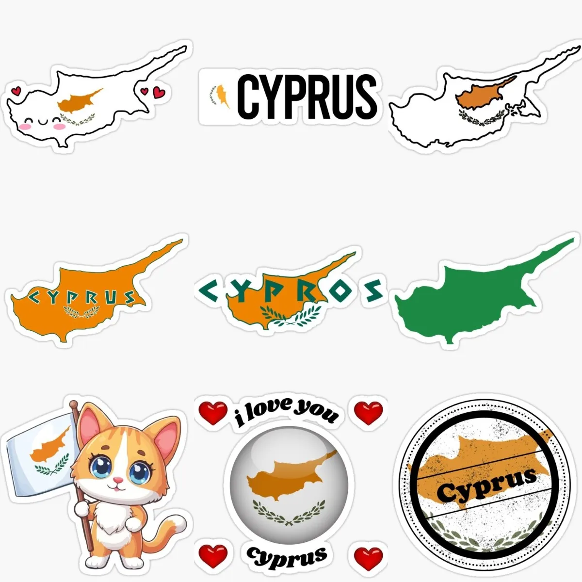 Creative Cyprus Flag Map Water - Car Accessories Cyprus บทวิจารณ์และราคา
