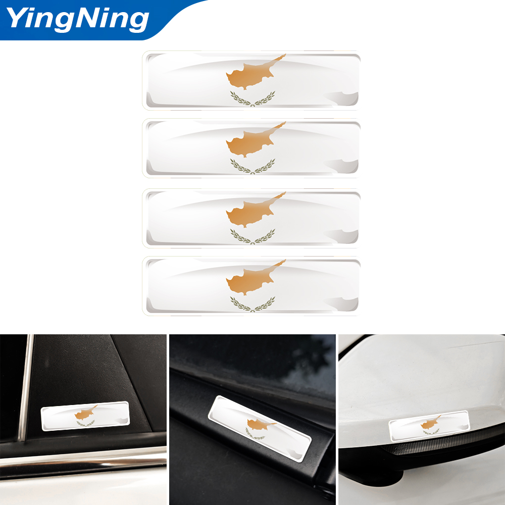 4PCS Cyprus Flag Sticker 3D Do - Car Accessories Cyprus บทวิจารณ์และราคา